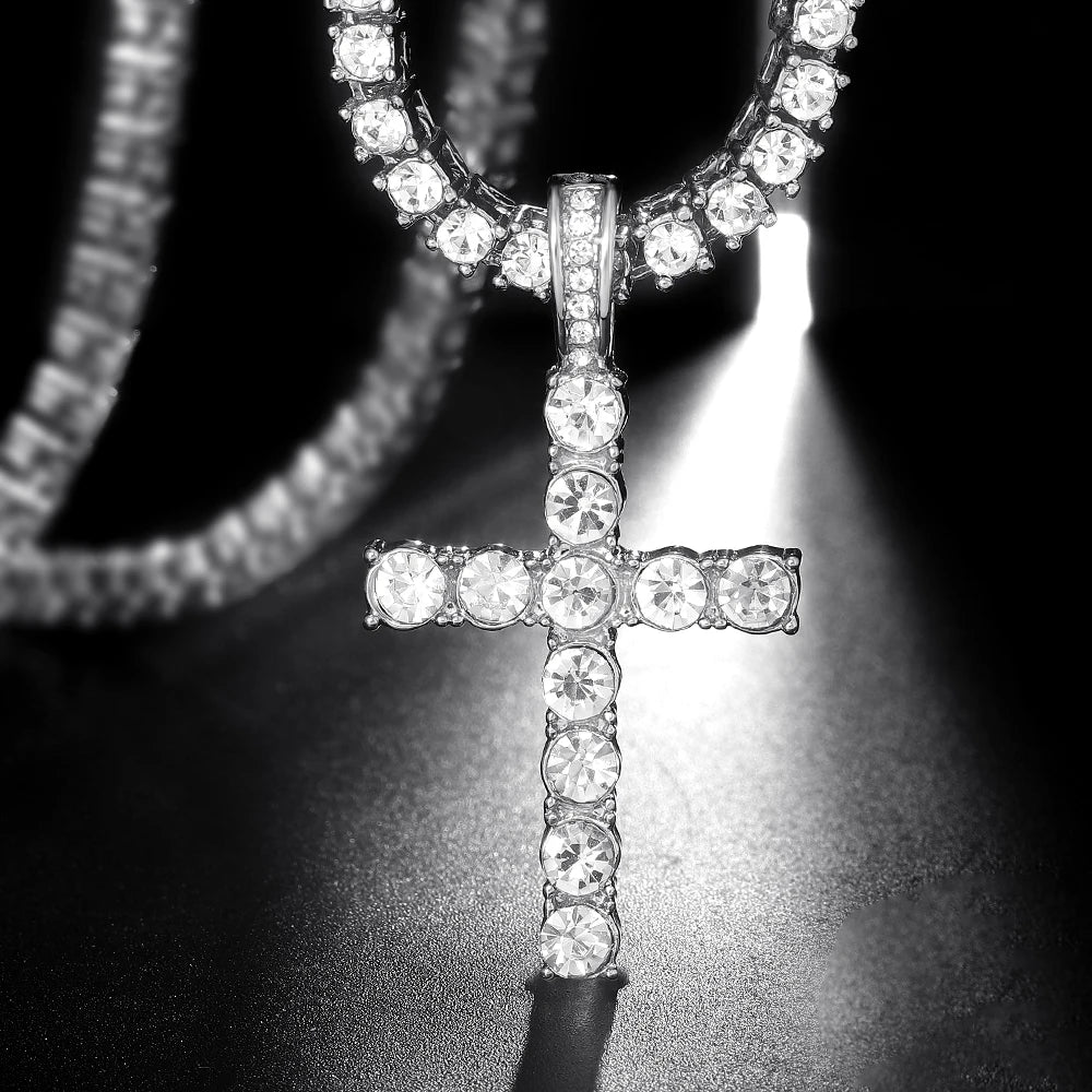 Colar Riviera Crucifixo Cravejado 4mm Royale MR 250