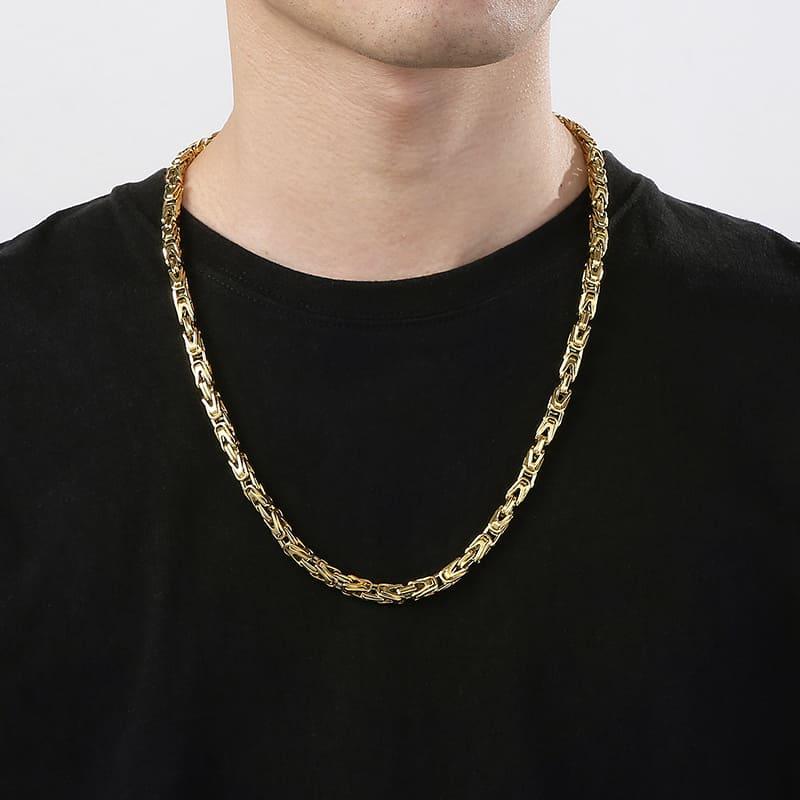 Corrente Masculina Bizantina Ouro 18K 6mm MR 08 - MR SOUL