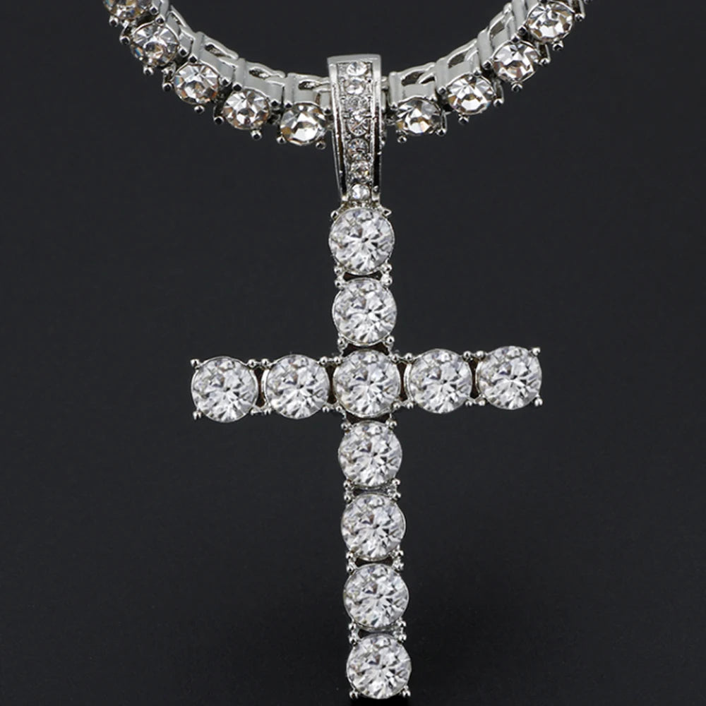 Colar Riviera Crucifixo Cravejado 4mm Royale MR 250