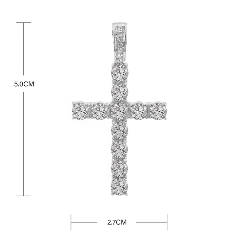 Colar Riviera Crucifixo Cravejado 4mm Royale MR 250