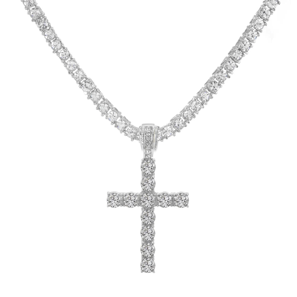 Colar Riviera Crucifixo Cravejado 4mm Royale MR 250
