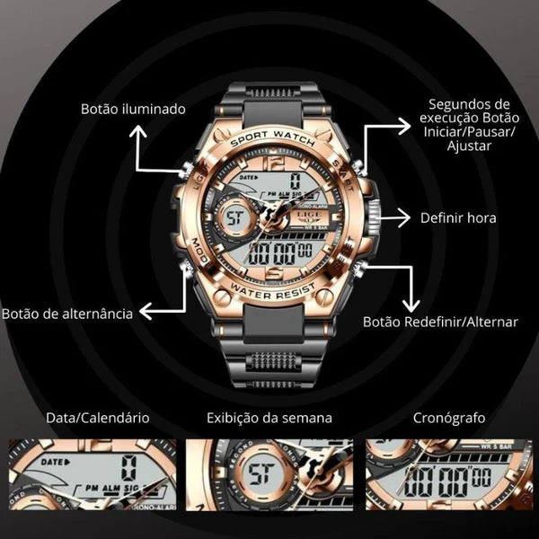 Relógio Digital Masculino Militar Fusion Force MR 33