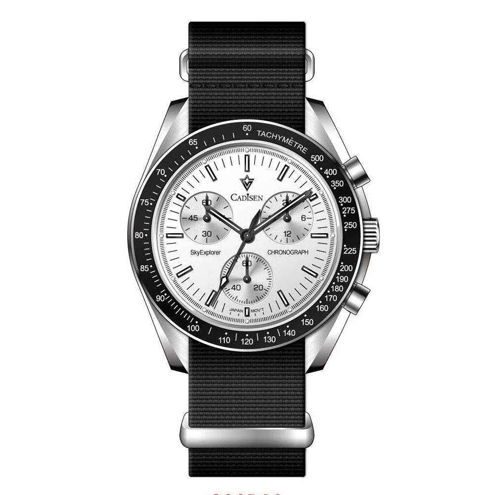 CADISEN New Men's Watches Luxury Quartz Wrist Watch For Men Sapphire AR Coated Crystal Canvas VK68 Speed Chronograph Automatic - MR SOUL