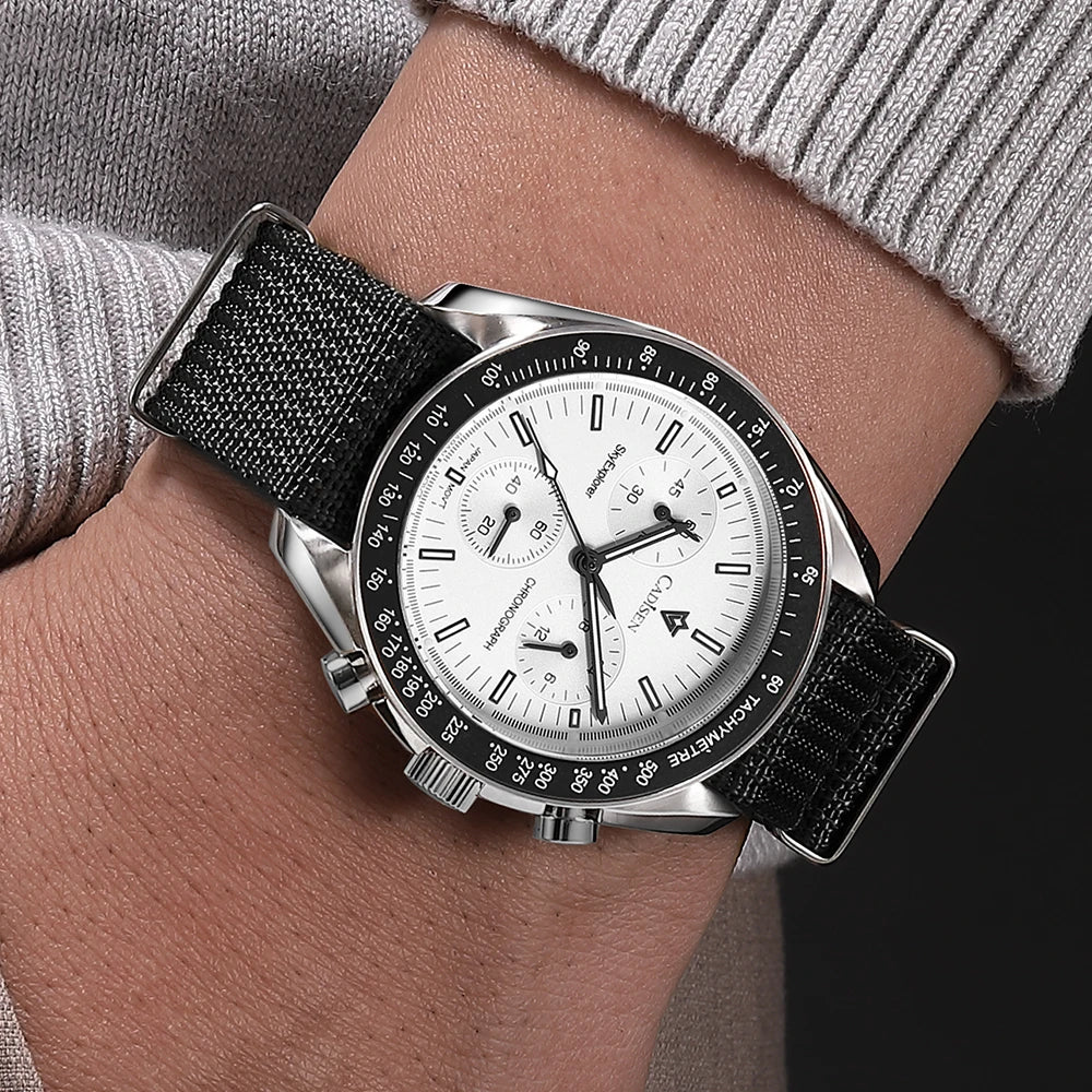 CADISEN New Men's Watches Luxury Quartz Wrist Watch For Men Sapphire AR Coated Crystal Canvas VK68 Speed Chronograph Automatic - MR SOUL