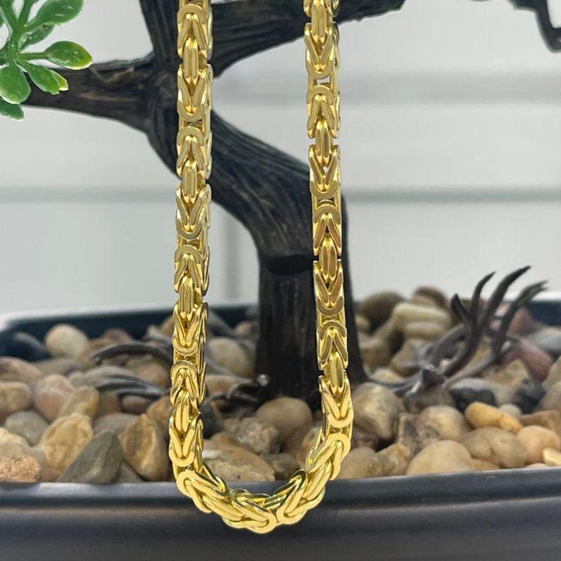 Corrente Masculina Bizantina Ouro 18K 6mm MR 08 - MR SOUL