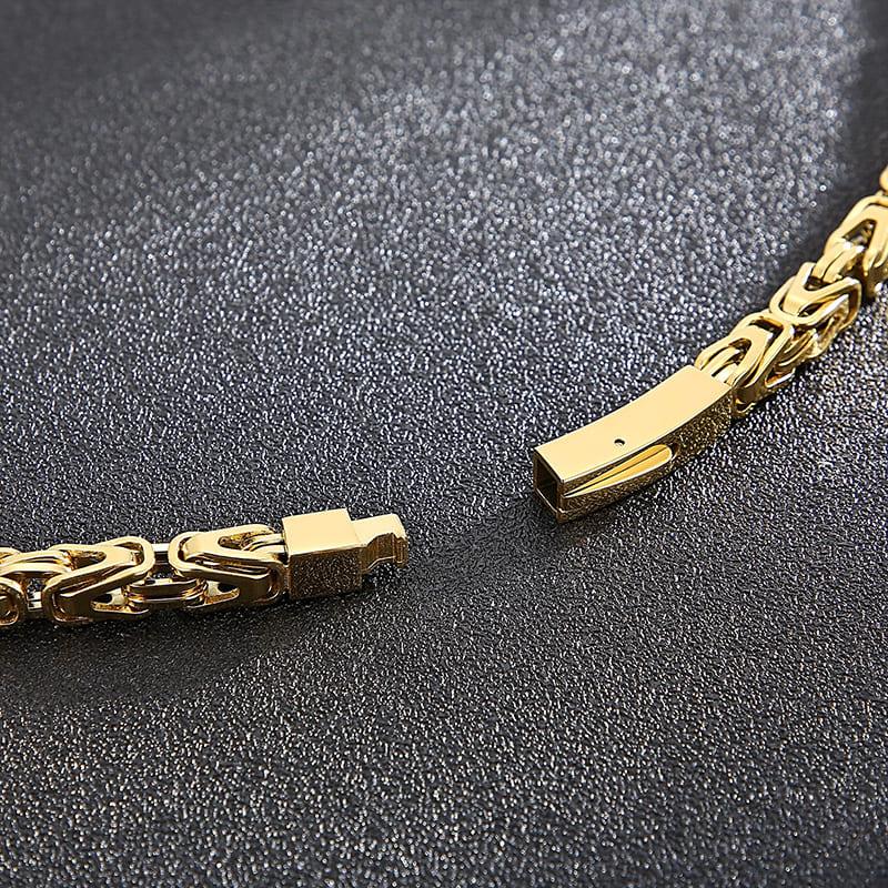 Corrente Masculina Bizantina Ouro 18K 6mm MR 08 - MR SOUL