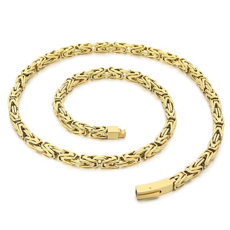 Corrente Masculina Bizantina Ouro 18K 6mm MR 08 - MR SOUL