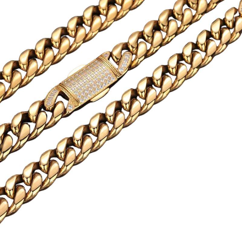 Corrente Ouro 18K Elo Cubano Fecho Cravejado 12 mm Miami MR 07 - MR SOUL