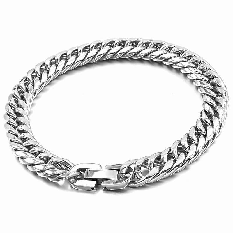 Pulseira Masculina Prata Elo Cubano Fecho Italiano Lacraia MR 18 - MR SOUL - Loja Oficial