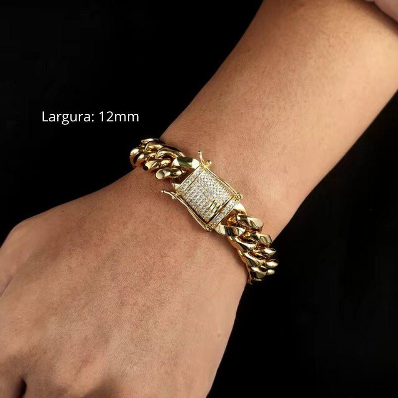 Pulseira Ouro 18K Fecho Cravejado Miami MR 88 - MR SOUL