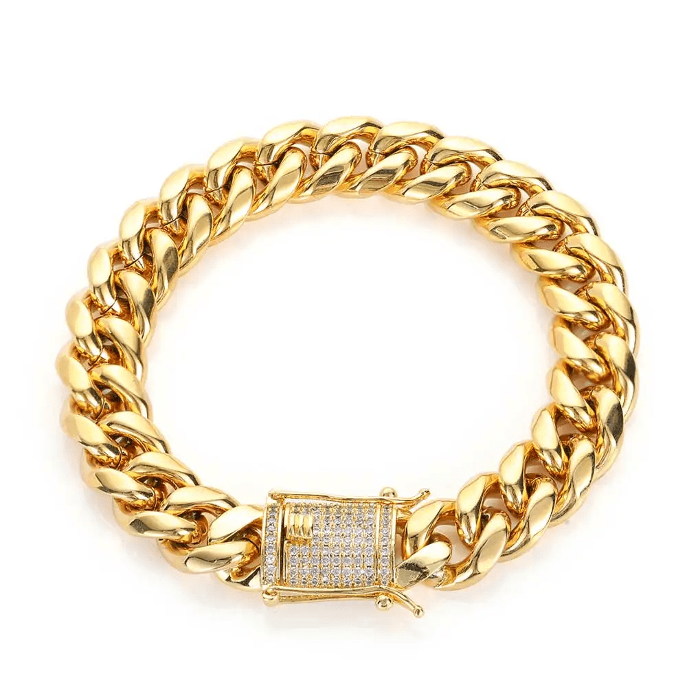 Pulseira Ouro 18K Fecho Cravejado Miami MR 88 - MR SOUL