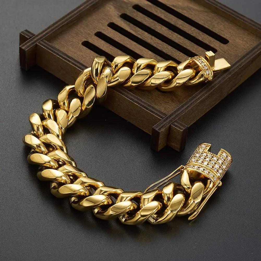 Pulseira Ouro 18K Fecho Cravejado Miami MR 88 - MR SOUL