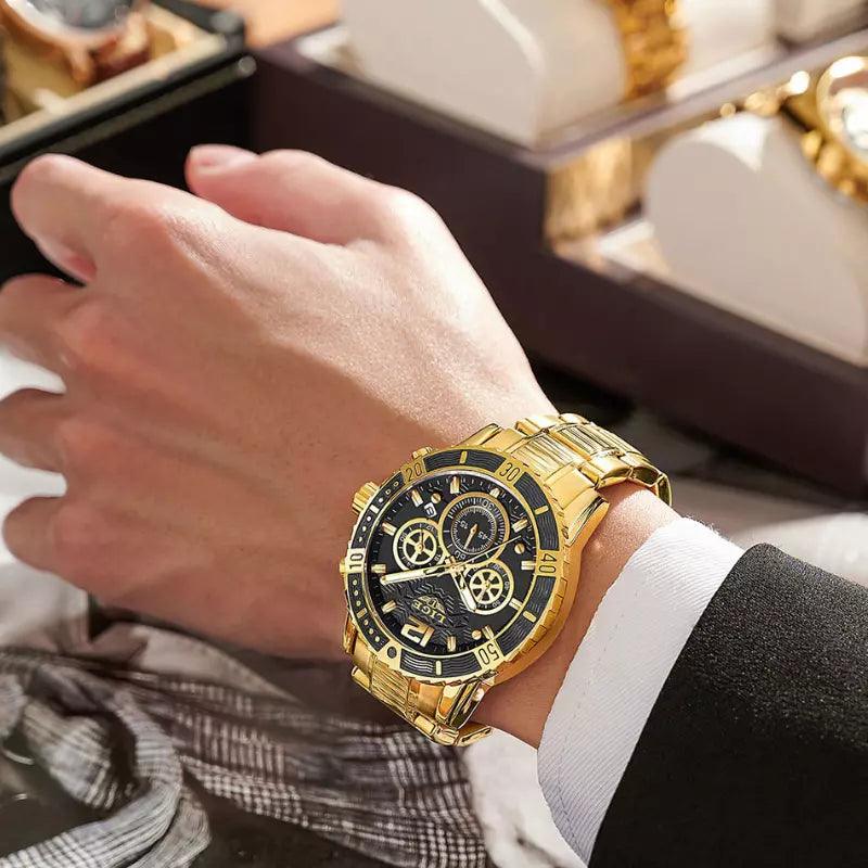 Relogio Dourado Masculino Quartzo MR 43 - MR SOUL