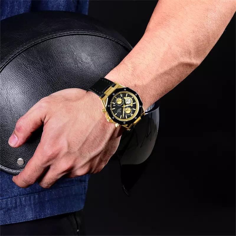 Relogio Social Masculino Pulseira de Couro MR 55 - MR SOUL